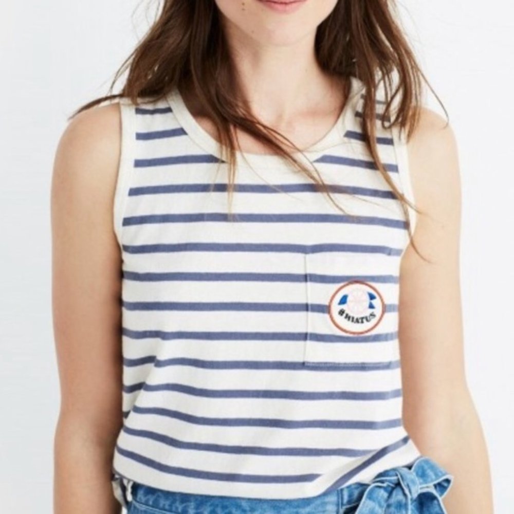 Madewell Cotton Jersey Striped Hiatus Tank